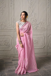 Saanvi Tissue Saree - Blush Pink